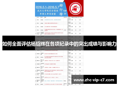 如何全面评估杨绍辉在各项纪录中的突出成绩与影响力